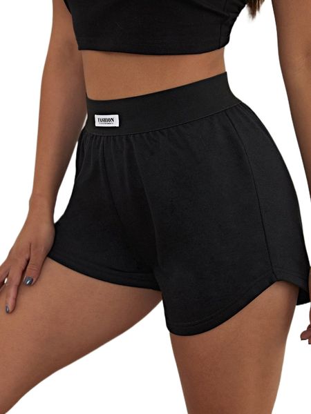 

letter patched track shorts x7yl#, White;black