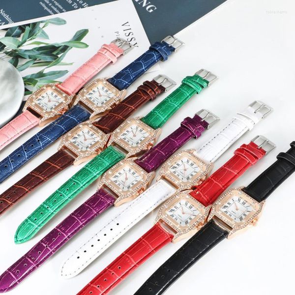 Orologi da polso 2022 Fashion Ladies Watch Square Diamond Belt Quartz Casual Coppia