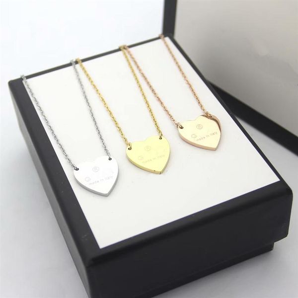 

2021 europe america fashion sets women lady titanium steel 18k plated gold earrings necklaces sets with heart pendant215v, Silver