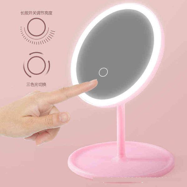 

factory outlet led makeup mirror with light fill beauty student dormitory deskportable folding small net red