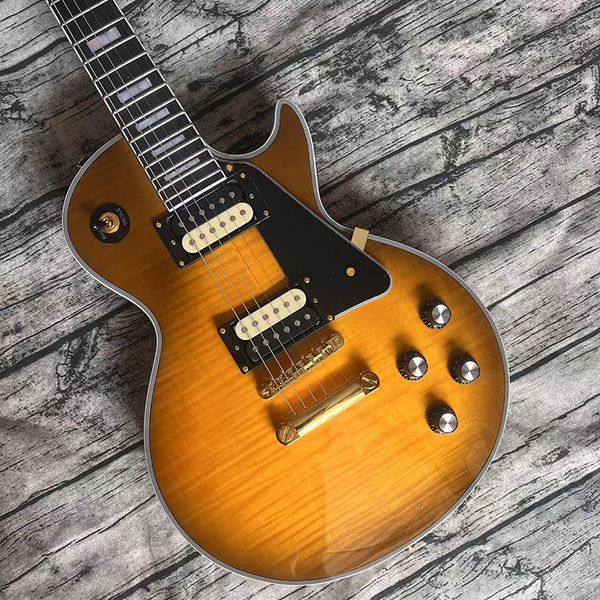 

famous electric guitar classic pickup combination selected tiger pattern bright surface professional delivery to home