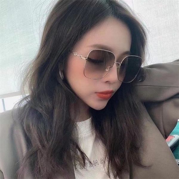 

22% off 2022 luxury fashion design high version sunglasses family new horsetail buckle series net red large box sunscreen metal, White;black