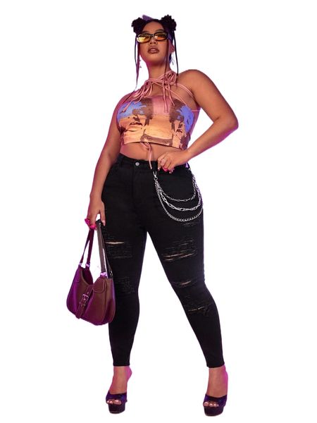 

plus ripped skinny jeans without belt 12qx#, Blue