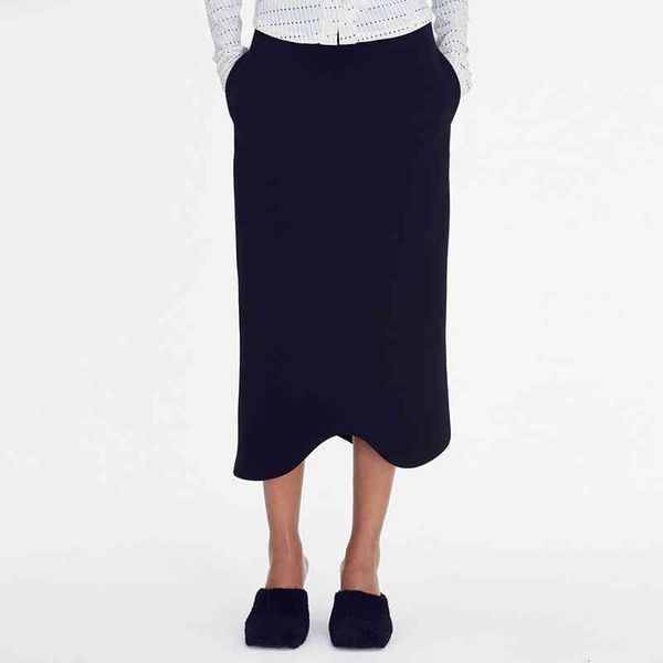 

skirts recto summer woman black wavy hem midi skirt r8uv