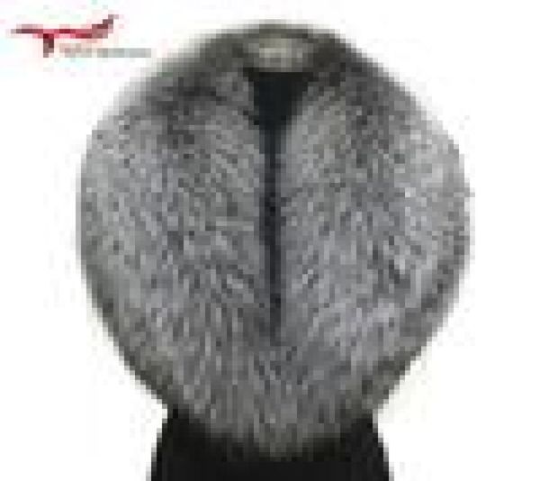 

winter female 100 silver fox fur collar full leather red fox scarf shawl real plush coat leather jacket fur collar scarf women 20, Blue;gray