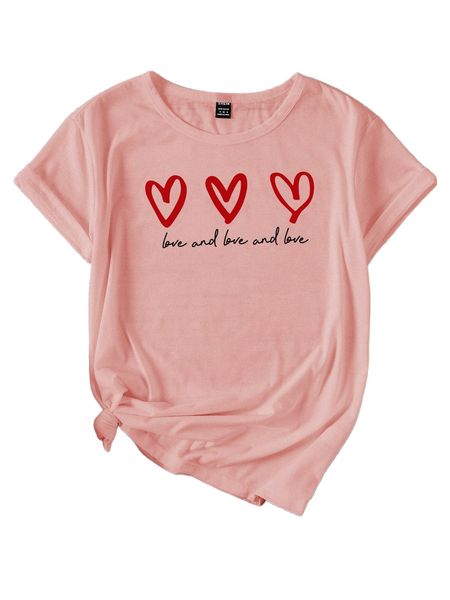 

heart and letter graphic tee k4so#, White