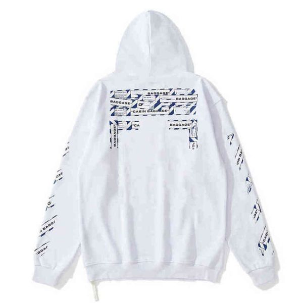 

mens loose classic offs hoodies sweatshirts hoodie cotton pullover long sleeved back oil paint arrow x men women hooded black white jacket