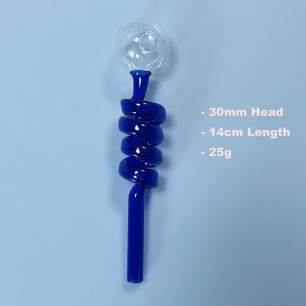 30mm Bubbler Kopf Federform Glas Ölbrenner Rauchpfeife Mix Farben