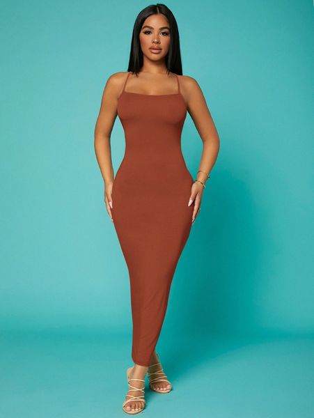 

sxy solid criss-cross backless bodycon dress 17ue#, Black;gray