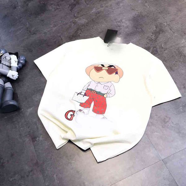 

2022 spring summer fashion family small new exclusive men's and women's round neck short sleeve t-shirt bottomed, White