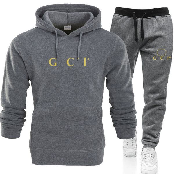 

brand clothes men's and women's tracksuits hooded sports jogging suit men's shirt jacket 001, Gray