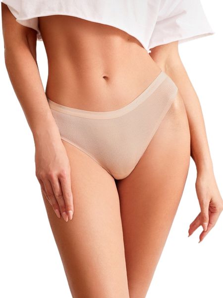 

plain simple rib-knit thong 43jg#, Black;red