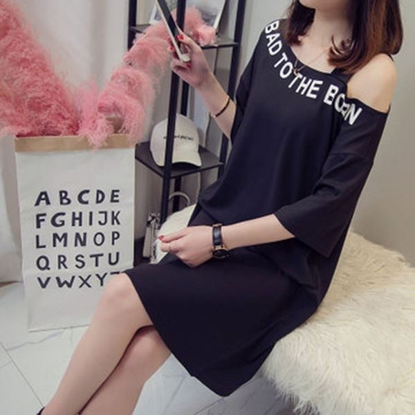 

nightgown cotton large size short cartoon summer cotton sleepwear women nightdres casual nightwear sleep y200425, Black;red