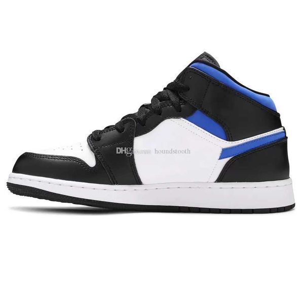 

jumpman 1 mid gs racer blue basketball shoes 1s sneakers 554725 140, Black
