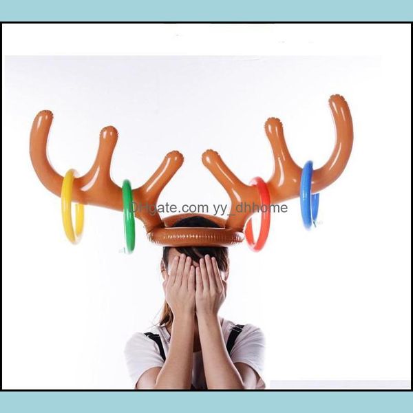 Hats de festa suprimentos festivos jardim de casa 200pcs engraçado rena antler chapéu de chapéu de chapéu de natal jogo de férias brinquedo dh4nq