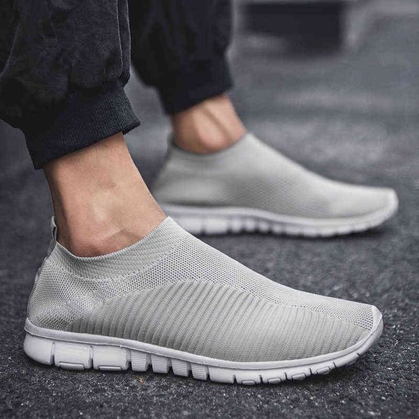

summer men women sneakers slip-on tennis running sport shoes male breathable mesh flat casual sneakers walking trainers shoes 47 y220530, Black