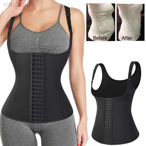 

women body shaper waist trainer slimming sheath tummy shapewear 4 steel bones underbust cincher workout vest corset l220802, Black;white