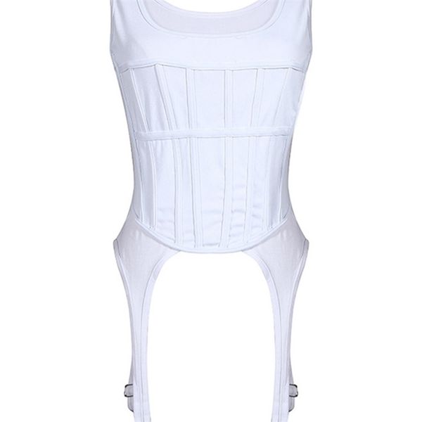 

[eam] women white irregular split joint shaped tank sleeveless personality fashion spring summer 1w020 220325