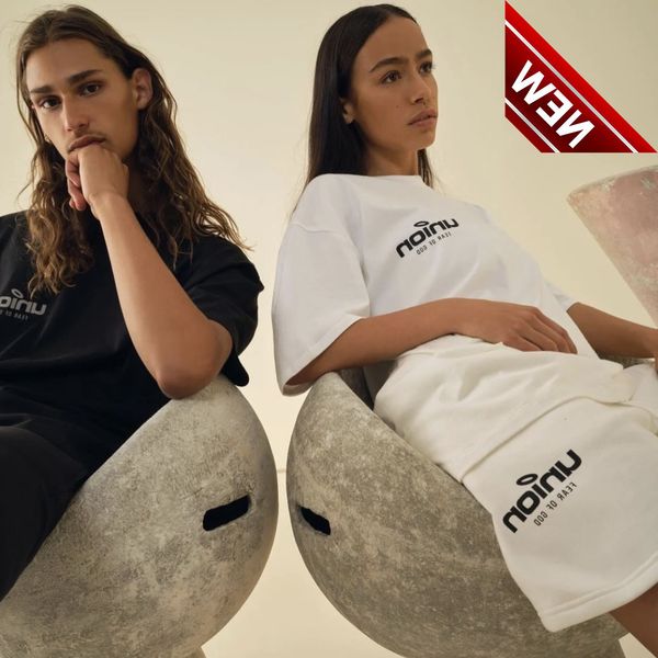 

bear of god essentials multi thread co branded short sleeve printed letter loose fog couple t-shirt fashion, White;black
