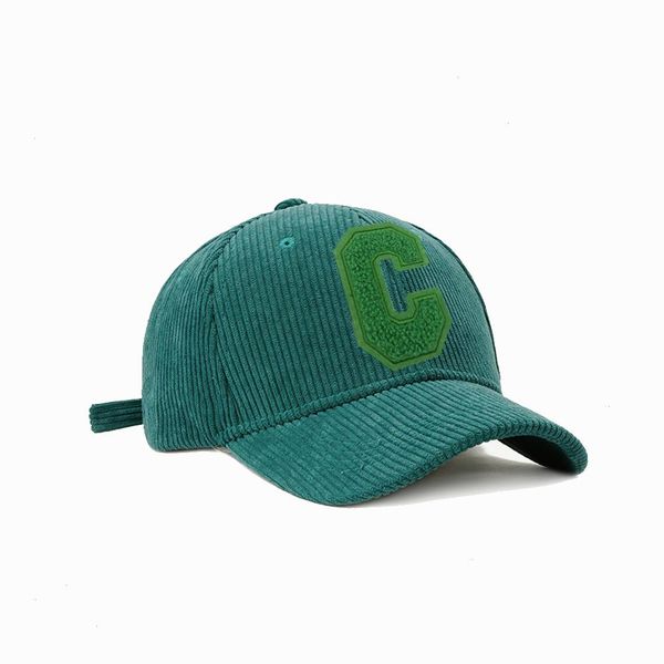 C Asciugamano Ricamo Berretto da baseball da donna Cappello invernale Velluto a coste verde Addensare Uomo Per Snapback femminile Accessori Kpop Bqm189