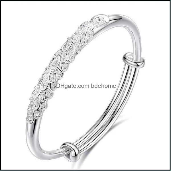 

bangle peacock bracelet embossed copper sier young fashion push-pl phoenix filigree bracelets bangles drop delivery 2021 jewel bdehome dhvkt, Black