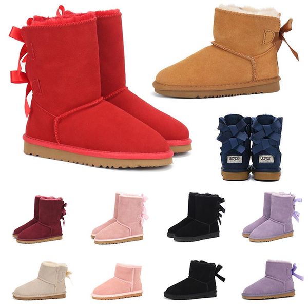 

2020 boots for woman australian platform fur designer luxury shoes knee high ankle snow winter boots lady girls womens trainers sn209f, Black