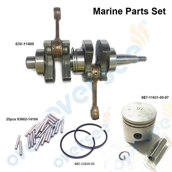 Marine Parte Set Albero Motore Assy Perni Cuscinetto Pistone STD Per Yamaha 2 Tempi 9.9HP 15HP Motore Fuoribordo Parsun Hidea 63V-11400