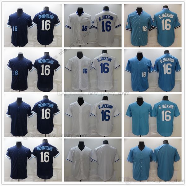 Film College Baseball Indossa maglie cucite 16 BoJackson Slap Tutto cucito Nome Numero Lontano Sport traspirante Vendita di alta qualità