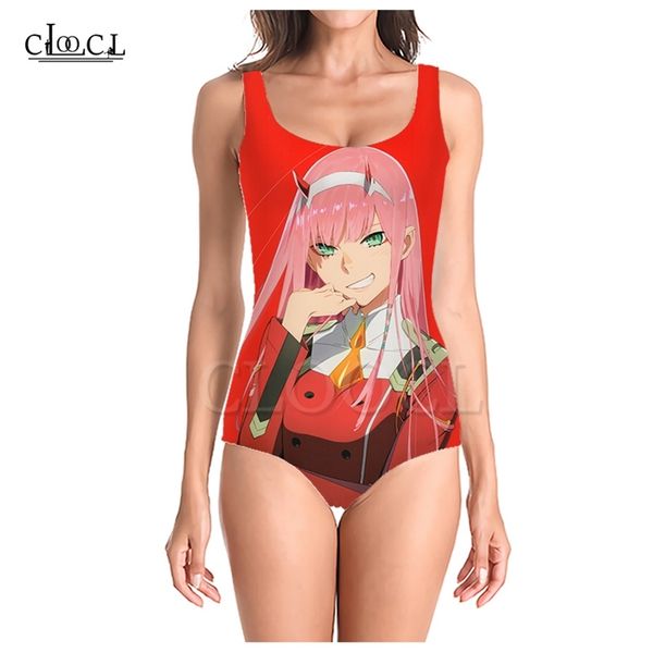 

anime darling in the franxx zero two 3d print onepiece swimsuit women swimming bathing suit sleeveless slim girl 220617, White;black