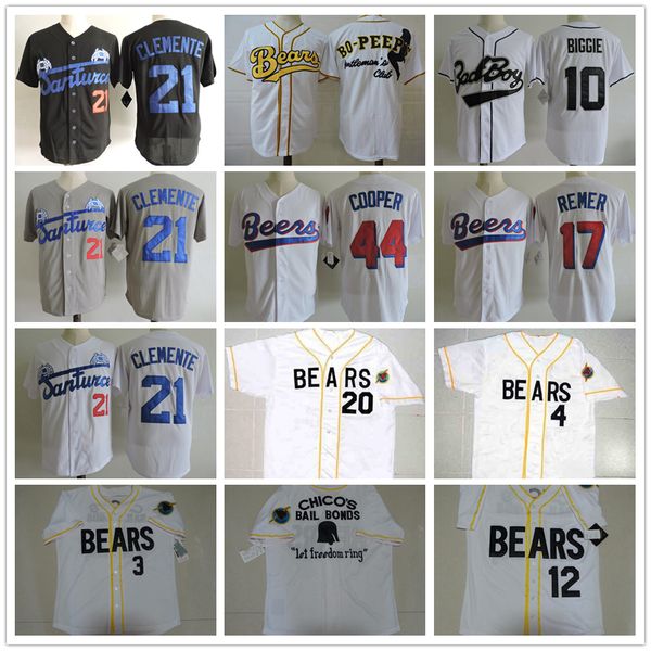 

movie baseball jersey 21 clemente 10 biggie, Black