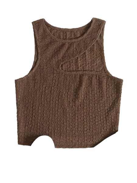 

textured tank crop f86m#, White