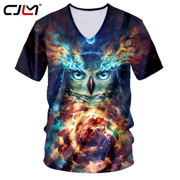 Herrenhemden Casual Owl Vneck T-Shirt Drop Summer China 3D T-Shirt Lieferanten Großhandel 220623