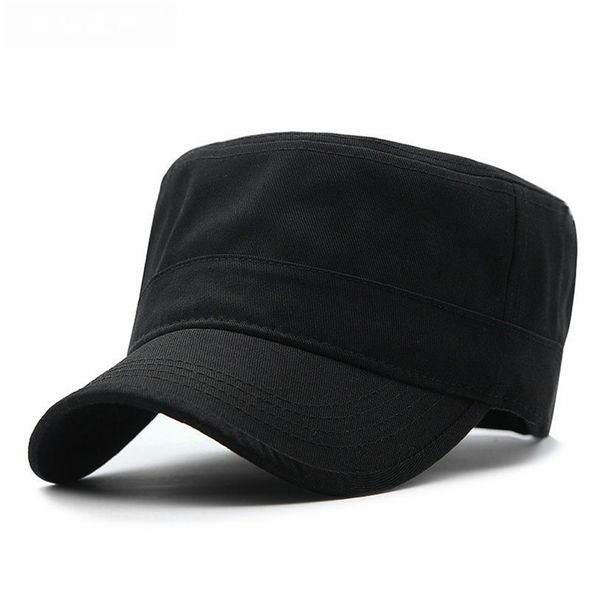 

big head man large size pure cotton army flat cap outdoors baseball summer polyester plus military hat 55-60cm 60-65cm 220318, Blue;gray