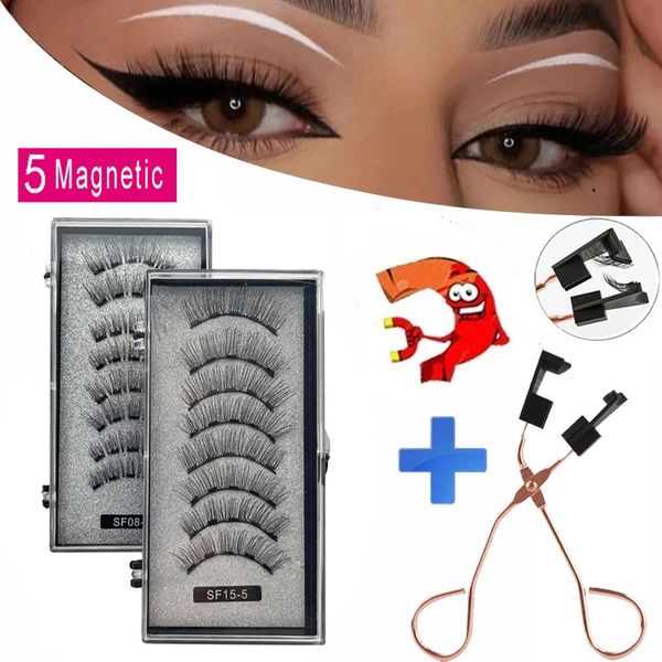 

5 magnets magnetic eyelashes makeup natural mink tools 220524