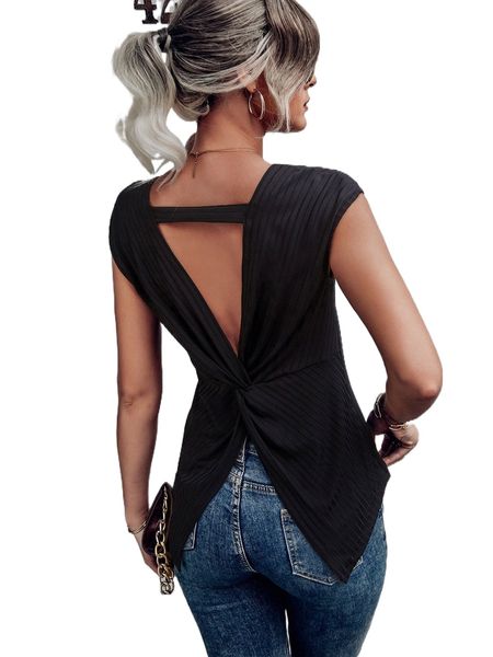 

cut out twist back tank v3fm#, White