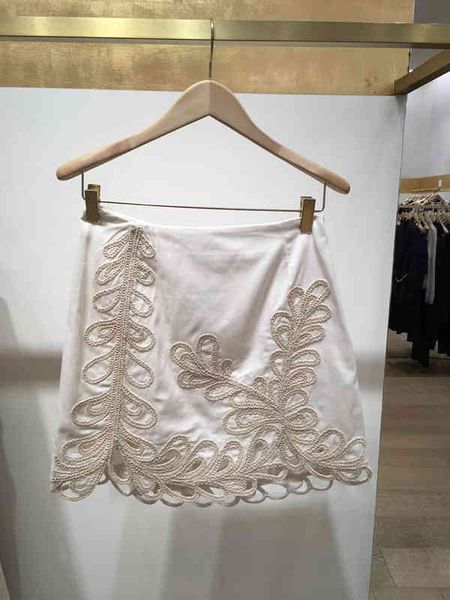 

skirts lace embroidery versatile skirt french minority summer slim a-line retro short ins fashion, Black