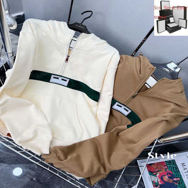 

womens hoodie tracksuit half cardigan hoodies simple casual pant 22ss fashion tracksuit fashion streemt element women clothing size s-l, White