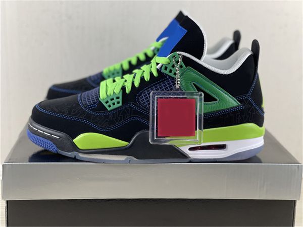

authentic 4 doernbecher db men shoes black old royal electric green white outdoor sports sneakers original us7-13