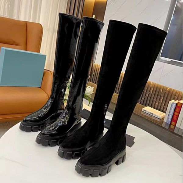

2022 autumn women's boots thick soled large women's shoes, Black