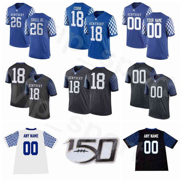 

football ncaa college kentucky wildcats 44 jamin davis jersey 19 akeem hayes 29 yusuf corker deandre square brandin echols black white blue