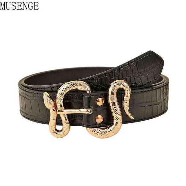 

belts designer belt female gold snake buckle luxury punk for women's fashion jeans pattern black white 220720, Black;brown