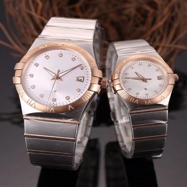 

fashion men and women 30mm40mm watch automatic mechanical movement 316l case strap montre de luxe gifts couple wristwatch2575, Slivery;brown