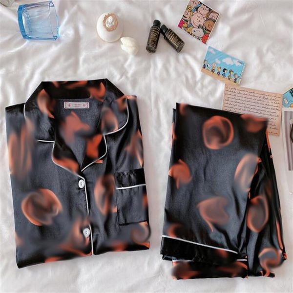 

new letter ms designer bath robe womens silk ladies satin pajama lingerie sleepwear bath gown pjs nightgown t-shirt + pants su283t