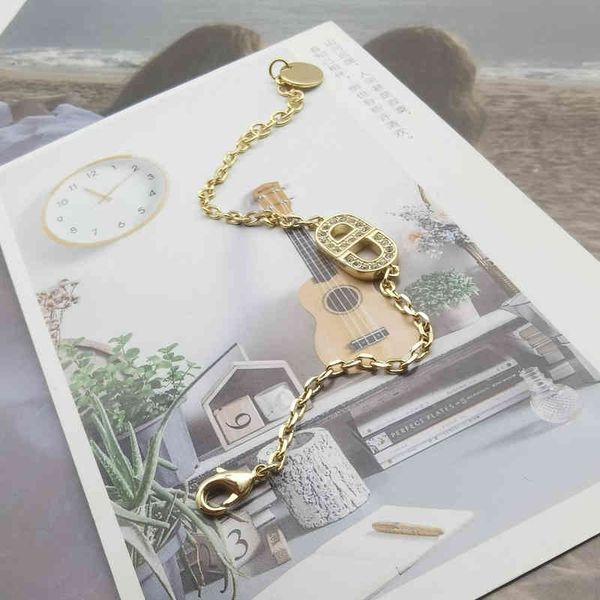 

fashion new jewelry trend luxury brand designer wholesale letter inlaid earrings female exquisite simple light autumn and high sense suit, Silver