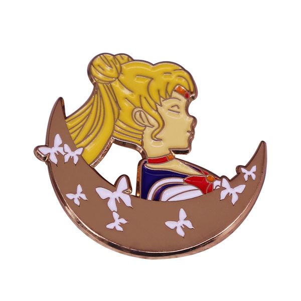 

pretty guardian japanese cosplay enamel pin, Blue
