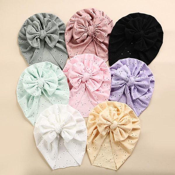 Шляпы кепков прекрасная детская шляпа Bowknot Soft Girl Turban Spring Spring Matd Matdler Born Born Bonnet Headwraps Kids Headbandcaps