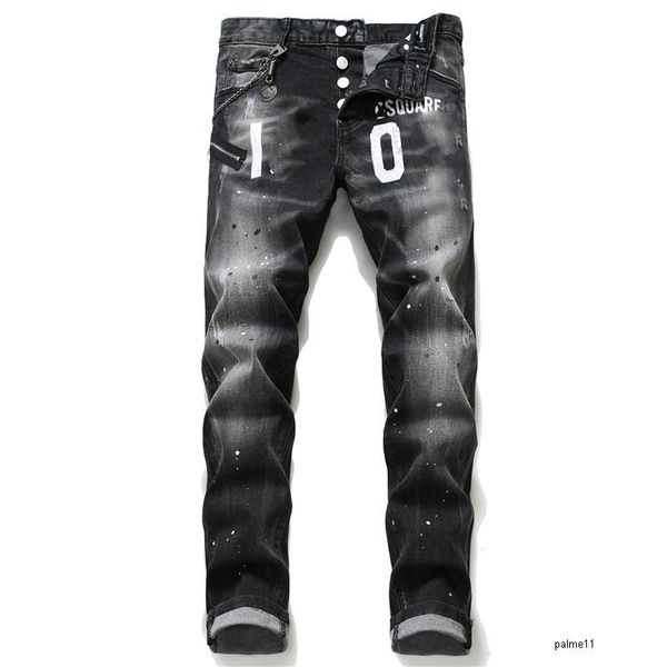 

jean mens designer jeans black luxury ripped skinny biker moto pants pour cool hommes men s hip hop d dsquare 2 dsquareds dsq2s dsqs qnp, Blue