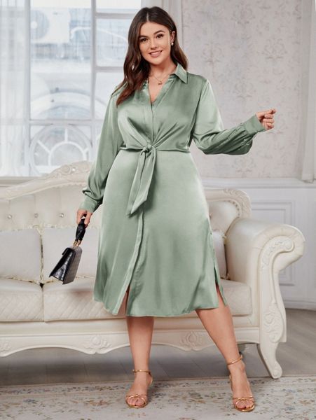 

plus tie front shirt dress r5ck#, Black