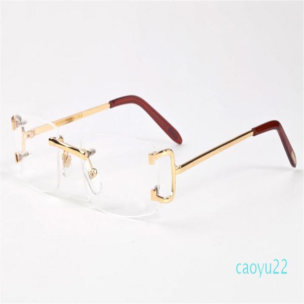 

wholesasports sunglasses for men buffalo horn glasses 2020 fashion rimless vintage retro glasses eyeglasses gold silver metal clea205t, White;black