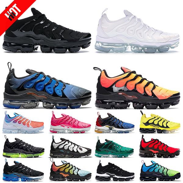 

vapor maxs tn plus boots women men running shoes triple white black royal red blue fury psychic pink metallic gold bred orange gradients men